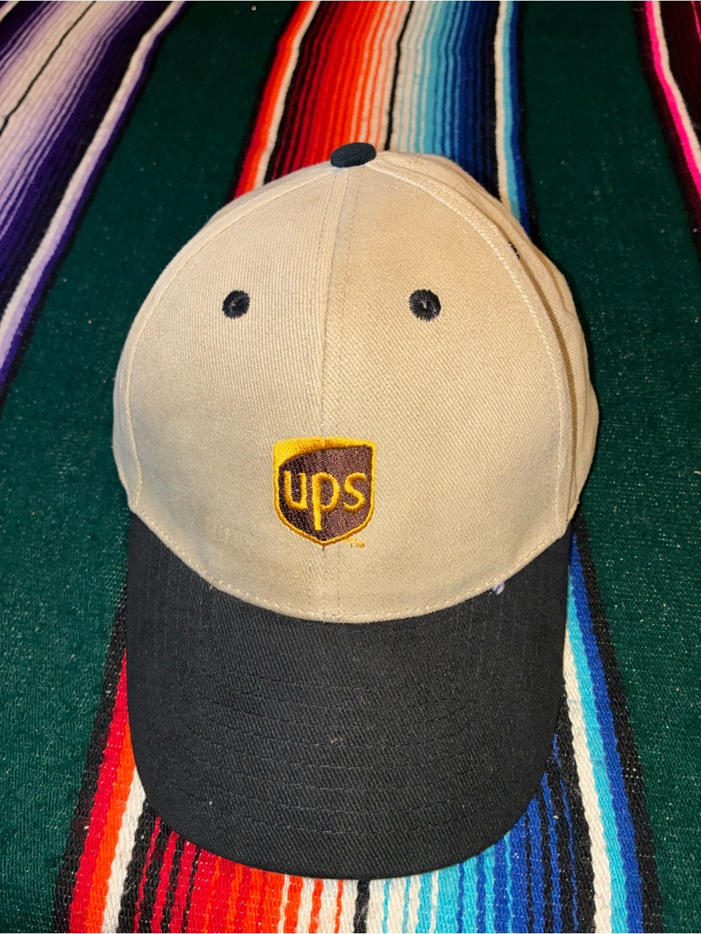 UPS Embroidered Adjustable Strapback Hat Tan Brown Workwear Dad Cap